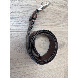 Fossil Mens Brown Genuine Leather Belt With Silver-Tone Buckle Size 38